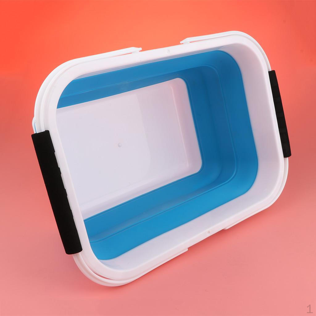 Квадратное складное ведро для рыбалки и автомойки, емкость для воды 12 л синий