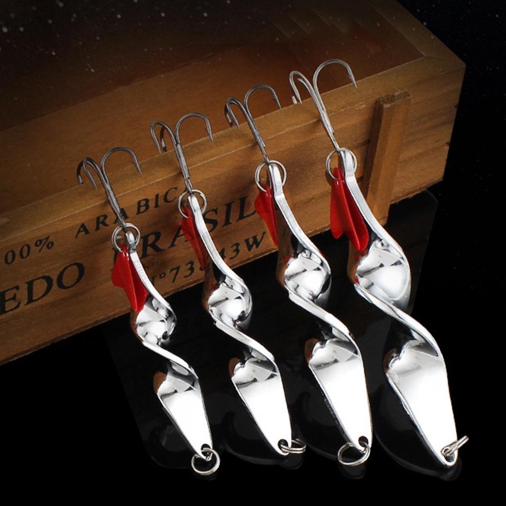 CREEKMOON 50Pcs 360 Degree Rotation Metal Spinner Spoon Fishing Lures Long Shot Trout Hard Bait Sequins Artificial Baits for Fish 10g 14g 21g 28g