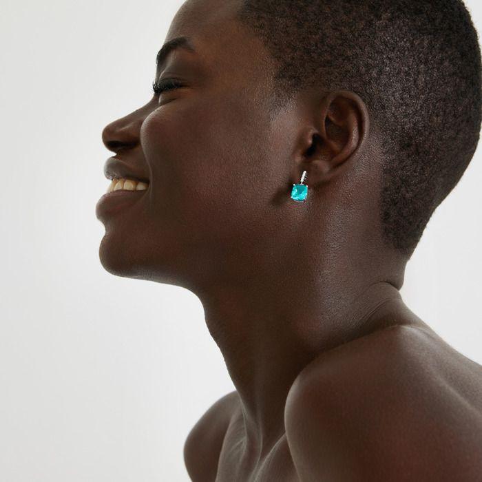 Boucles d'oreilles - Luxenter - Kashua - Argent 925 - Zircone émeraude - Rhodié