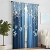 2Pcs Abstract Printed Window Curtain For Bedroom Office Kitchen Living Room And Study With Rod Hole Window Treatment