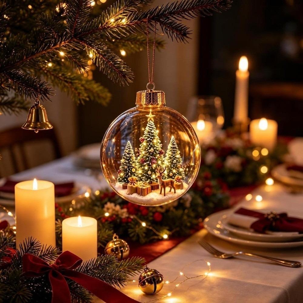 Acryl-Weihnachtskugel-Schmuck Transparenter Schneemann Kristallkugel Weihnachten Hängedekoration