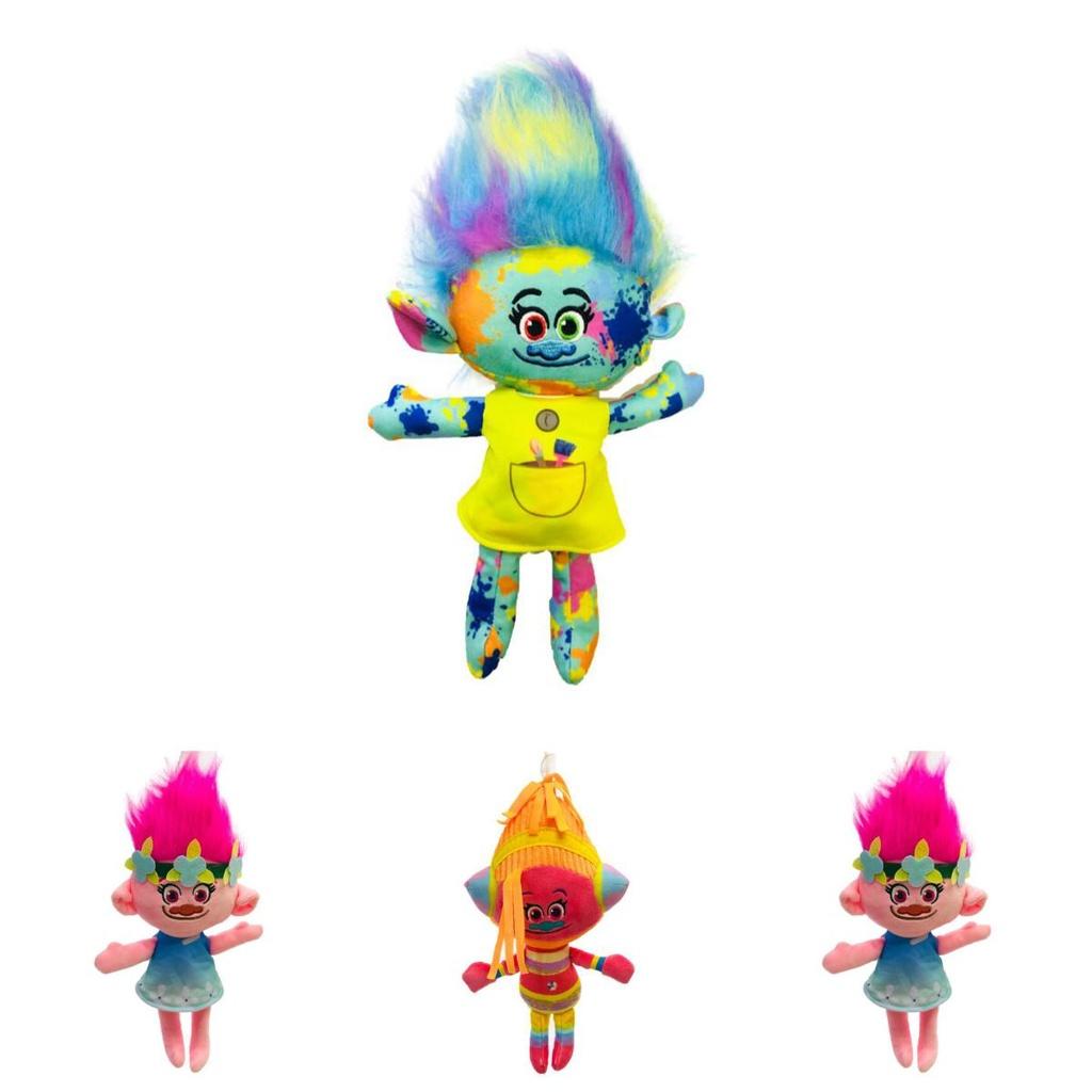 Boneco de Pelúcia Poppy Branch Barb do Filme Trolls World Tour da Dreamworks Brinquedo Macio Perfeito Para Crianças