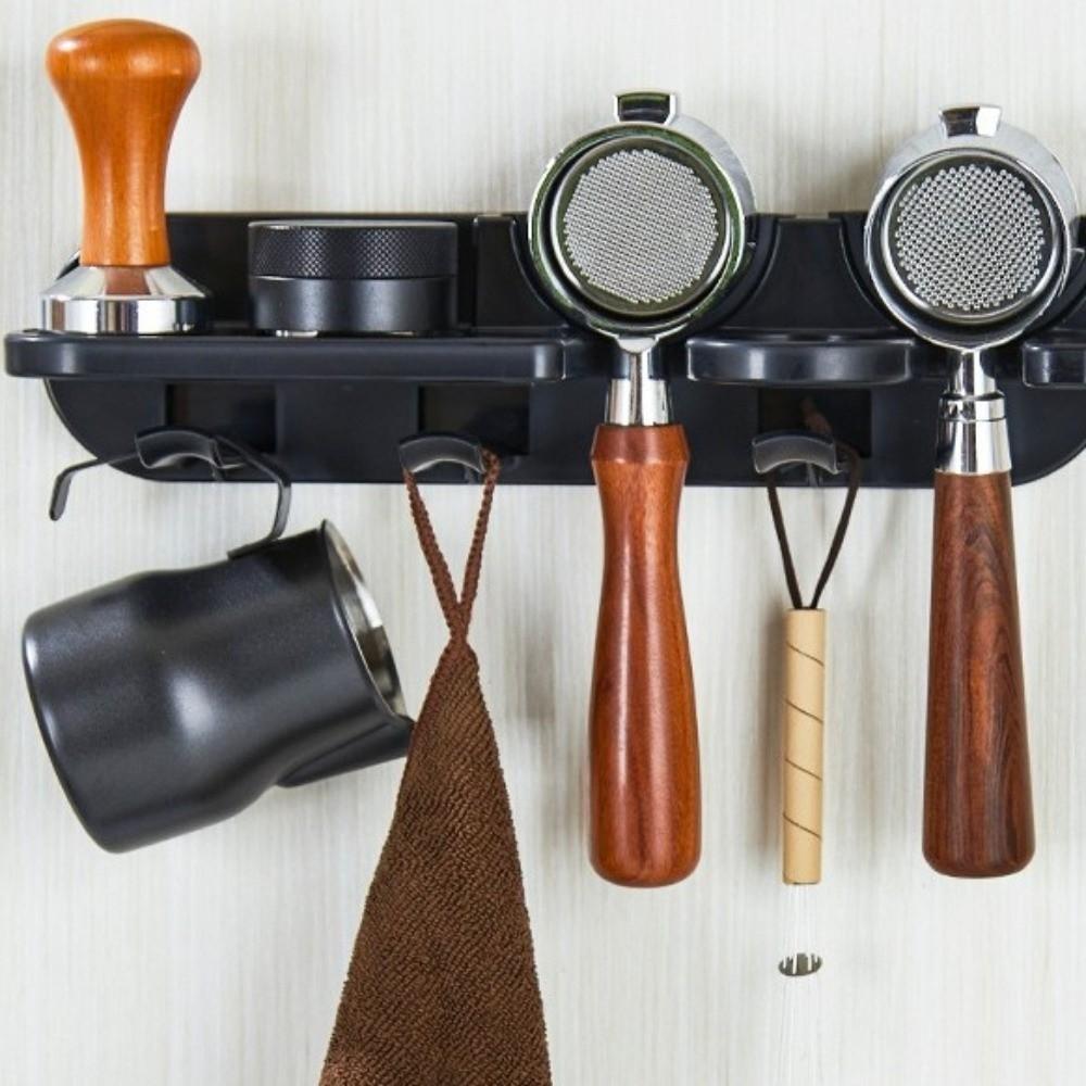Wall Mounted Coffee Utensil Storage Rack Minimalist Espresso Portafilter Holder Home Kitchen