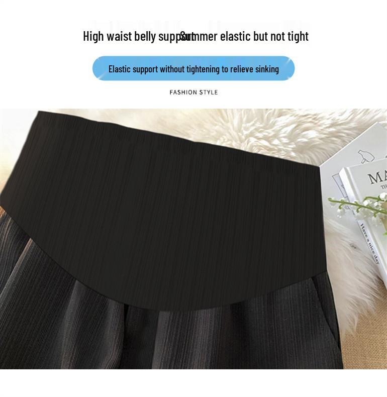 Women's Maternity Shorts: Summer Loose Casual Five-Point Pants with Tummy Support for Petite and Pregnant Women