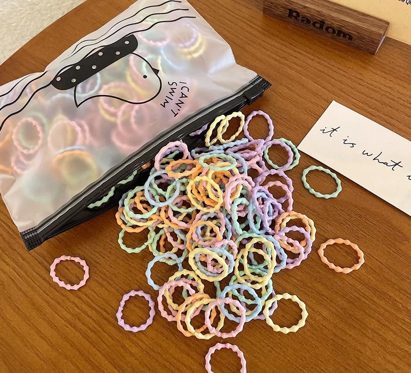 300Pcs/bag Children's Rubber Band Girls Tie Hair Without Hurting Hair Good Elasticity Durable Headband Infant Cute Baby Thumb