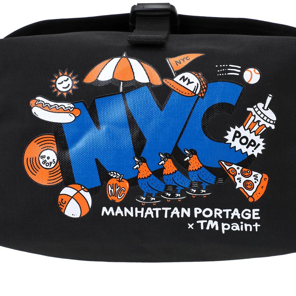 Manhattan Portage MP1605JRBPDTMP Nylon Messenger Bag JR BP TMP Black W/DIV