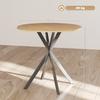 Tavolo da pranzo rotondo industriale da 80 cm - Quercia Bianca