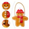 Festival Double Sided Gingerbreads Handheld Bag Durable Cloth Materials Spacious Holiday Gift Storage For Home Office Christmas Decoration