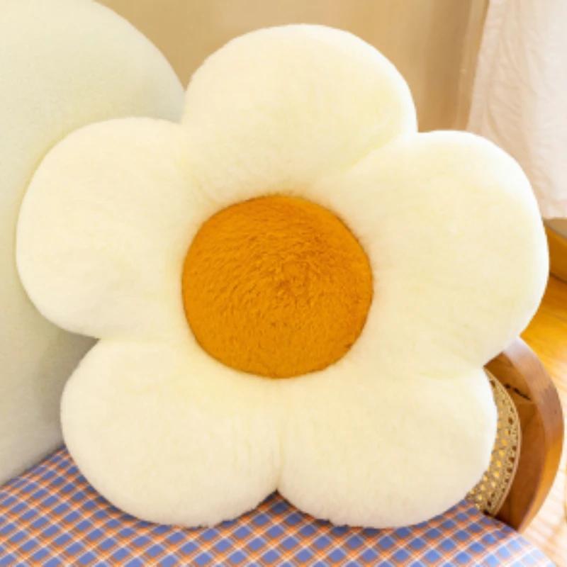 

12/35cm Stuffed Five Petal Flower Cushion Girly Room Decor Sunflower Pillow Bay Window Pink Flower Sit Bedroom Seat Pillow 50x50cm белый