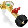 Propane Refill Adapter With Valve And Gauge, Fill 1 Pound Bottles From 20Lb Tank, Fits QCC1 / Type1 Propane Tank And 1 Lb Throwaway Disposable