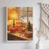DIY Diamond Painting Kit Christmas Living Room 5D Full Drill Canvas Art Relaxing Stress Relief Craft for Adults and Beginners