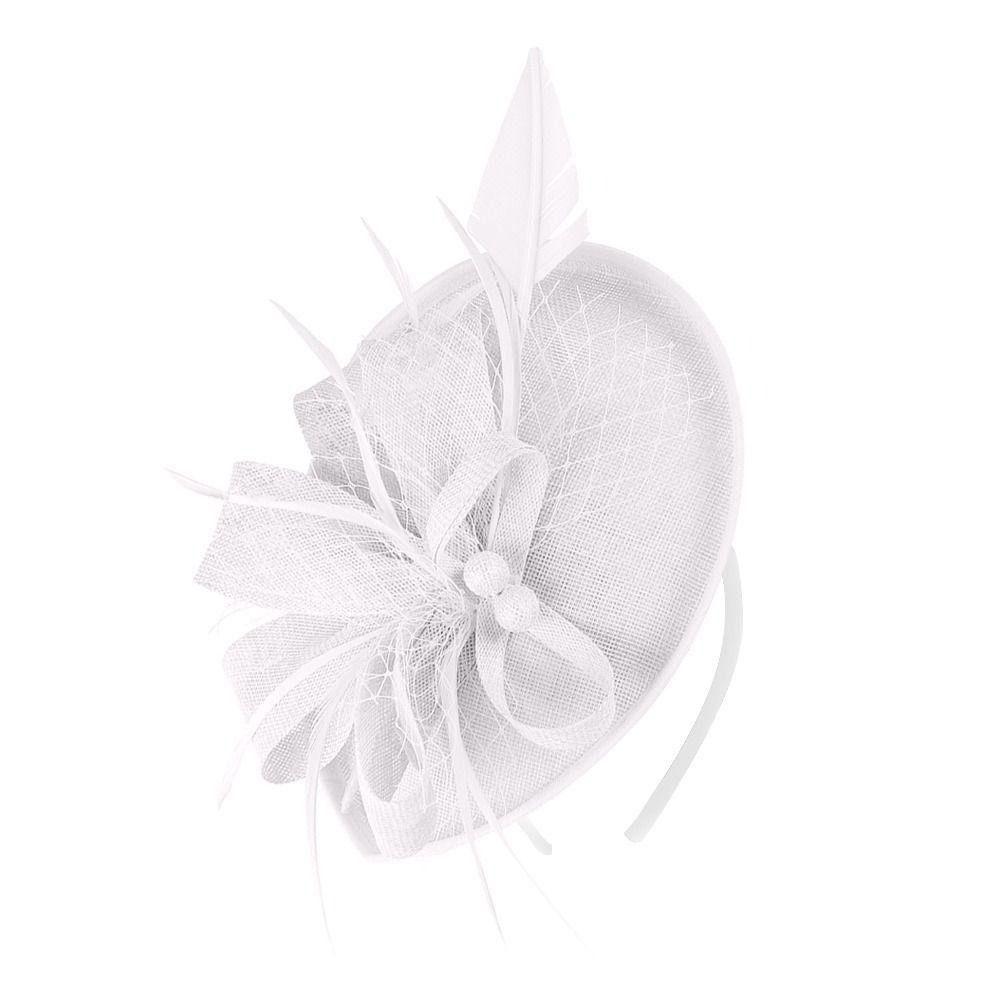 Exquisite Tea Party Mesh Hair Band Bowknot Bride Headdress Vintage Feathers Fascinator Hat  Lady