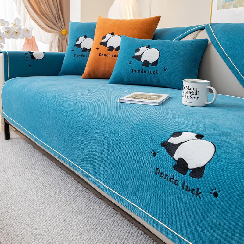 New Chenille Sofa Cushion Fabric Four Seasons Universal Non-Slip Cushion Cute Chinese Style Simple Style Sofa Cover Towel