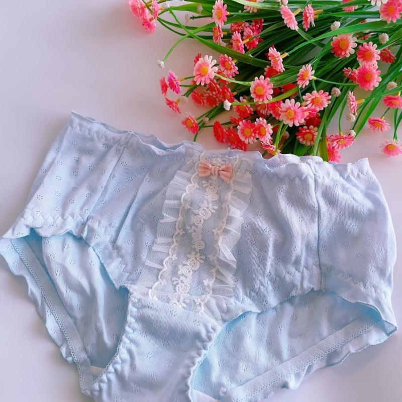 Ruffles Sissy Panties Japanese Lolita Male Sweet Briefs Bow Underwear Sexy Lingerie Breathable Gay Underpant Gay Frilly Knickers