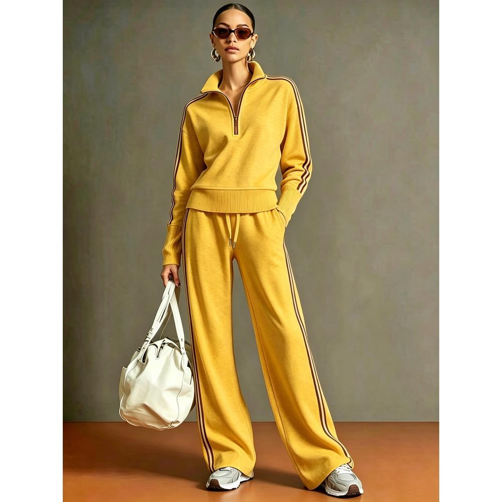 Autumn and Winter New Y2 Fashion Sportswear Lapel Long-sleeved Trousers Women's Suit