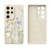Black Lotus Flowers Print Case For Samsung Galaxy S26 S25 Ultra S24 Plus S23 S22 Ultra Magnetic For Magsafe Liquid Silicone Cover