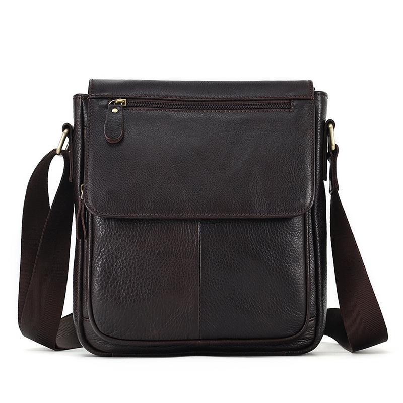 Cross-border first-layer cowhide retro bag cover shoulder bag commuter leather bag men's bag genuine leather high-end men's messenger bag