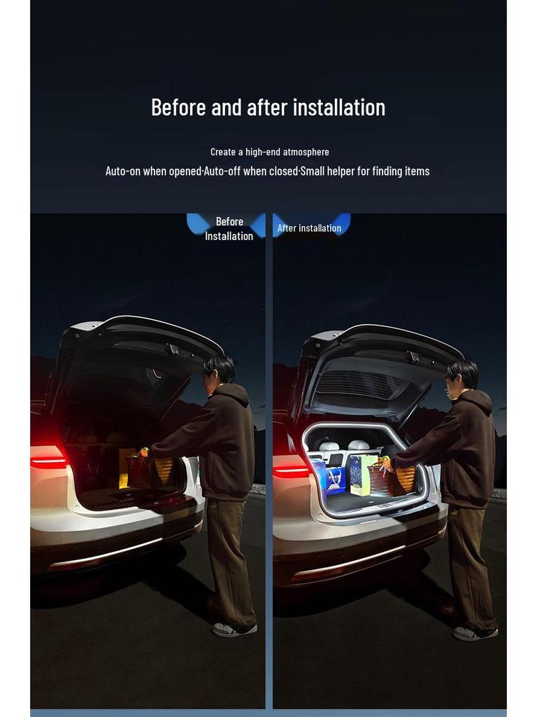 Accessoires Éclairage de Bienvenue à Flux d'Eau dans le Coffre et Éclairage d'Ambiance Intérieur pour Geely Emgrand L