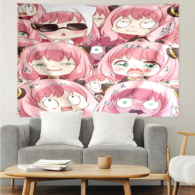 1PC Cute Anime Spy Famliy K-pop Music Group Tapestry Accessories for Bedroom,Livingroom, Dormitory Room Wall Decor Fan Birthday Gifts