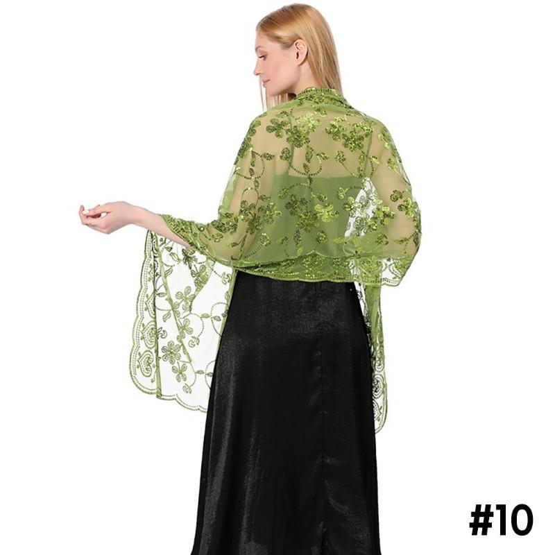 Sequ Shawl Wraps for Evening Dresses Wedding Decoration Scarf Elegant Hijab Cover for Ramadan Festivals Women's Modest Fashion Floral Shawl