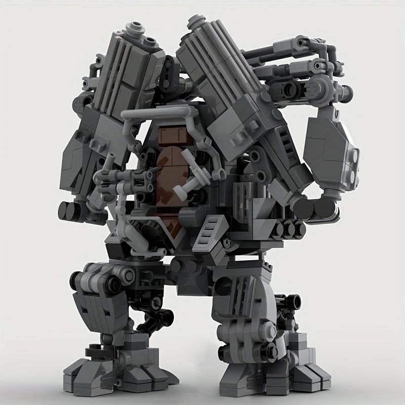 MOC Black Robot APU Classic Movie Building Blocks Assembly Model MOC-137552 Mecha Robot Weapon Brick Toy Holiday Gift