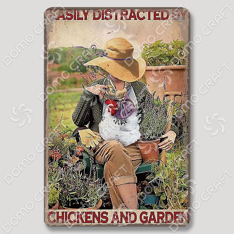 Vintage Cats Gardening Metal Tin Sign  xcm Wall Decor for Cafe Farmhouse Backgarden  Perfect for Home Decor  Gifts