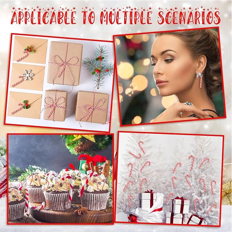 6/12/24 Stück Weihnachtsdekoration Kunststoff Zuckerstangen DIY zum Aufhängen Weihnachtsbaumschmuck für Heimdekor Party Neujahrsgeschenk Zubehör