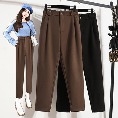 Tweed Παντελόνι Γυναικείο Φθινόπωρο και Χειμώνας Plus Size Cropped Παντελόνι Radish Loose Small Feet Harun Φαρδύ παντελόνι Western Παντελόνι Μπότα