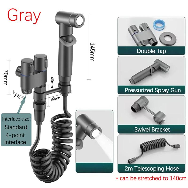 

Ванная комната Ручной унитаз Биде Смеситель Распылитель Ручной Биде Набор Туалет Самоочищающаяся Душевая Головка Один Вход Два Выхода Угловой Клапан Смеситель