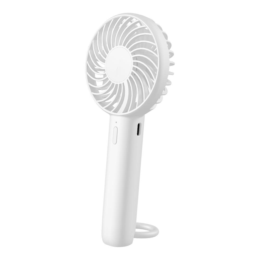 

S3 Portable Rechargeable Handheld Cooling Fan 1200mAh 3 Speed Low Noise Desk Fan with Hanging Hole White