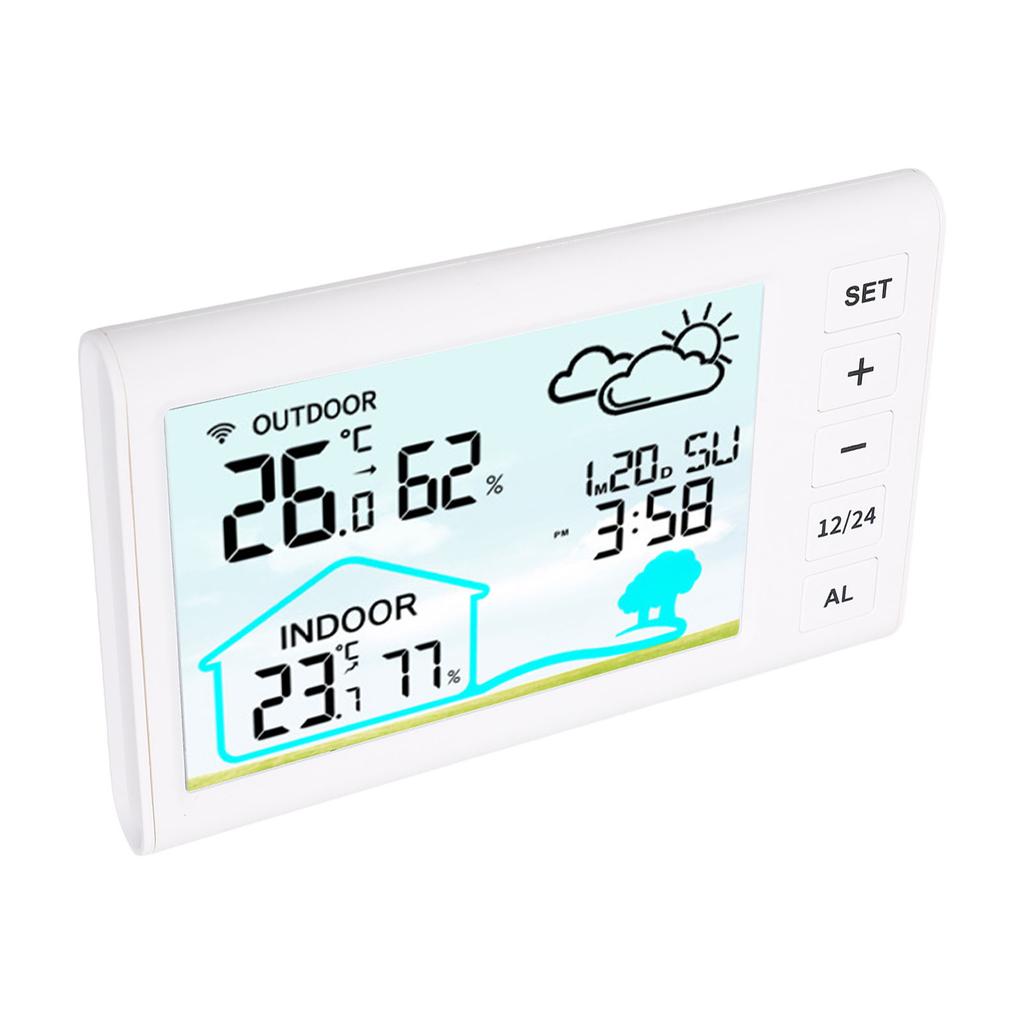 Hava Durumu Tahmini Saati Çok Fonksiyonlu 12S 24S Kablosuz İç Mekan Dış Mekan Termometresi Higrometre için
