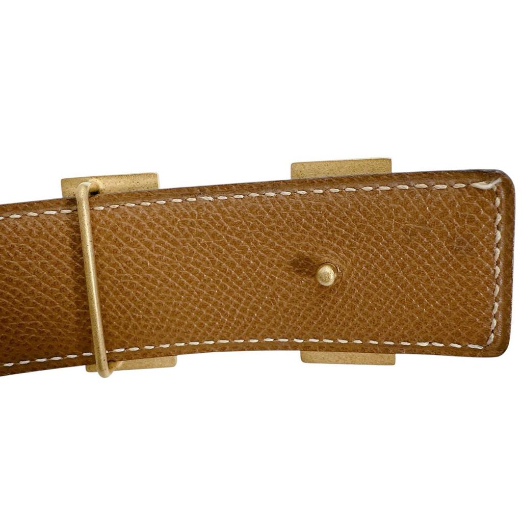 HERMES Constance H belt belt Reversible belt leather Black x brown unisex Used