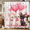 Cute And Romantic Chihuahua Shower Curtain Washable Dirt-Resistant Shower Head Waterproof Polyester Bath Curtain For Home Decor