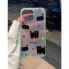 Frosted Polka Dot Cat Case for Apple 13/14/15/16/17 Pro Max - Transparent, Large-Hole Design