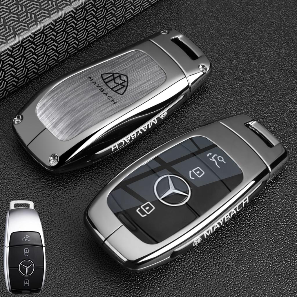 Car Key Cover For Mercedes Benz S C Class W223 W206 2022 S350 S400 S450 S500 C260 C300 Alloy Leather Car Remote Control Key Case OG7