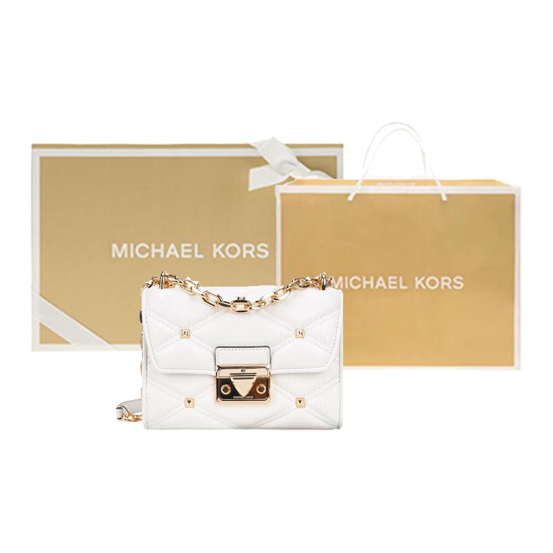 New MICHAEL KORS Artificial Leather Small Square Bag, Shoulder Bag, Crossbody Bag Women's White 35S2GNRC1I-OPTICWHITE