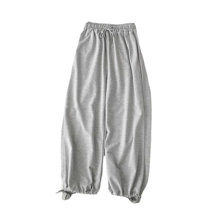 İlkbahar Kadın Harem Pantolon Ayarlanabilir Büzgülü Bol Pantolon Esnek İpli Günlük Spor Pantolon Öğrenciler Günlük Her Şeyle Uyumlu Ulzzang
