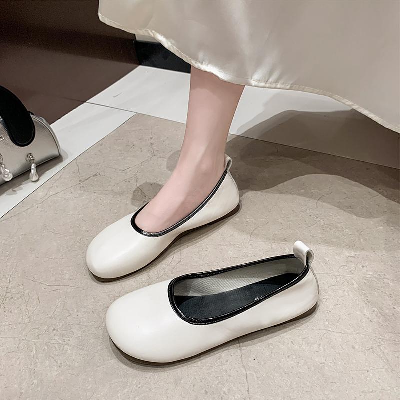 Mode Runde Zehenpartie flache Mary Jane Schuhe Frühling neu weiche Sohlen und weiche Oberflächen einfarbige Zehenpartie Einzelne Schuhe Damen