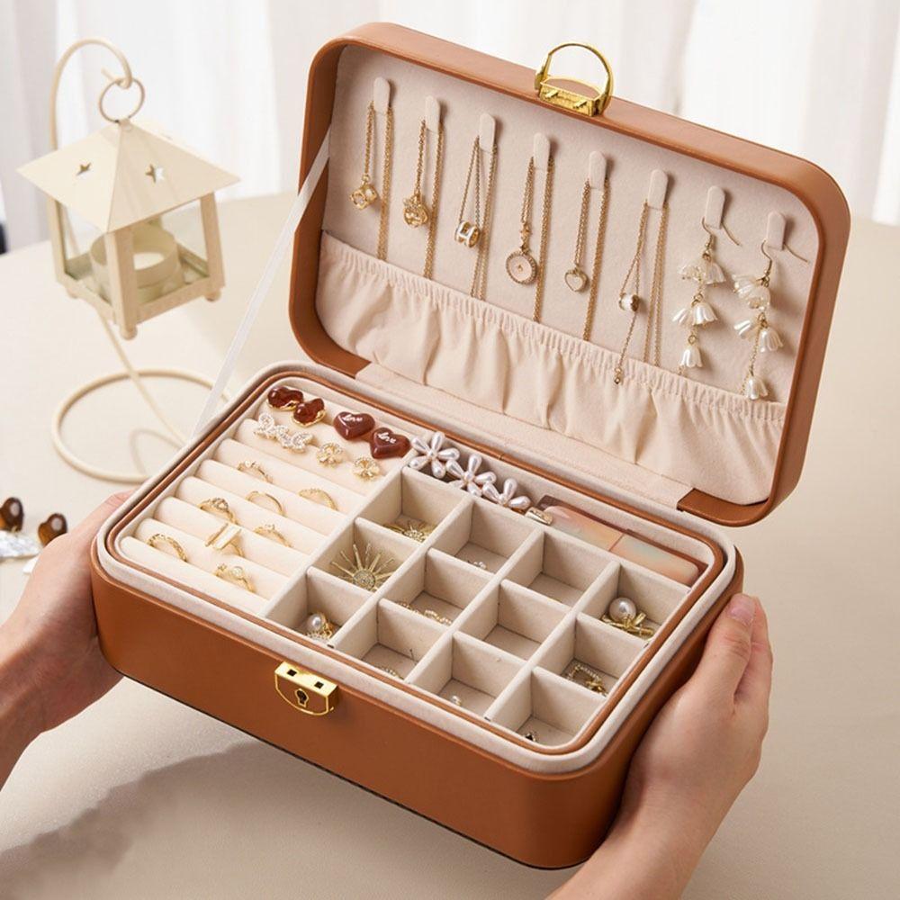 Large Capacity Locked Jewelry Box Space Saving Jewelry Storage Case  Bracelet
