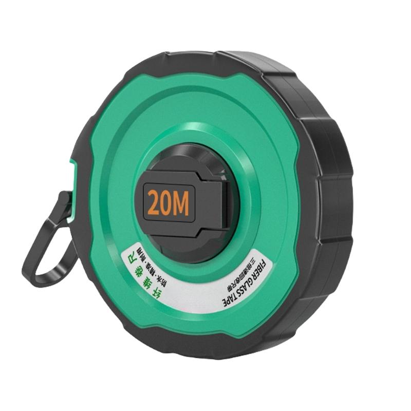 ABS Casing Fiber Measuring Tape with Clear Double  Side  Markings Impacts Resistant Tape Measure with Foldable Handle