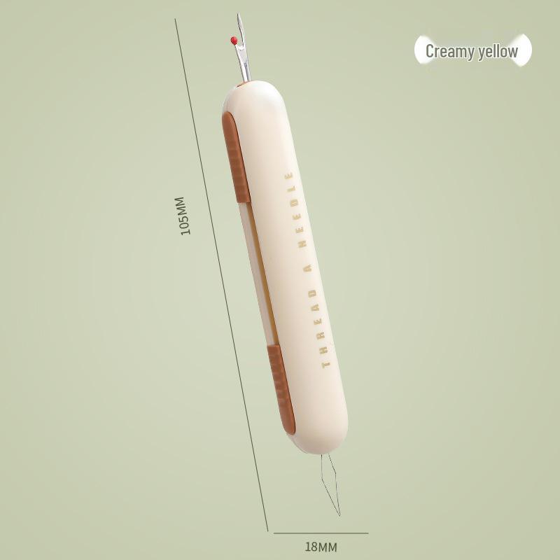 

Устройство для вдевания нитки, удобное для пожилых людей: Трубка для иглы без нити для шитья без рук, квилтов, одежды и хранения ниток. кремовый