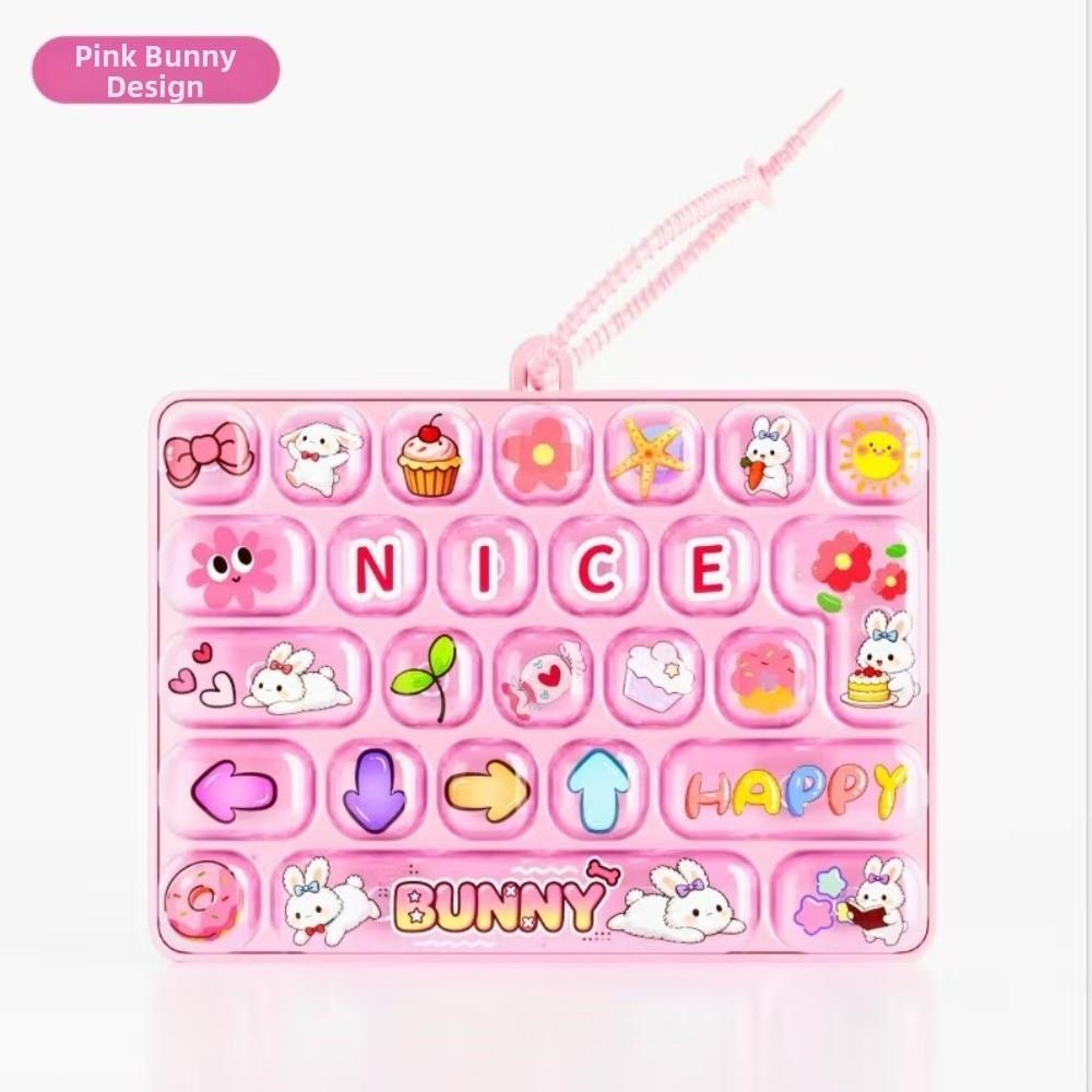 Clear Key Sounds Stress Relief Fidget Toy Cartoon Animal Patterns Bag Pendant Charm Gift Giving