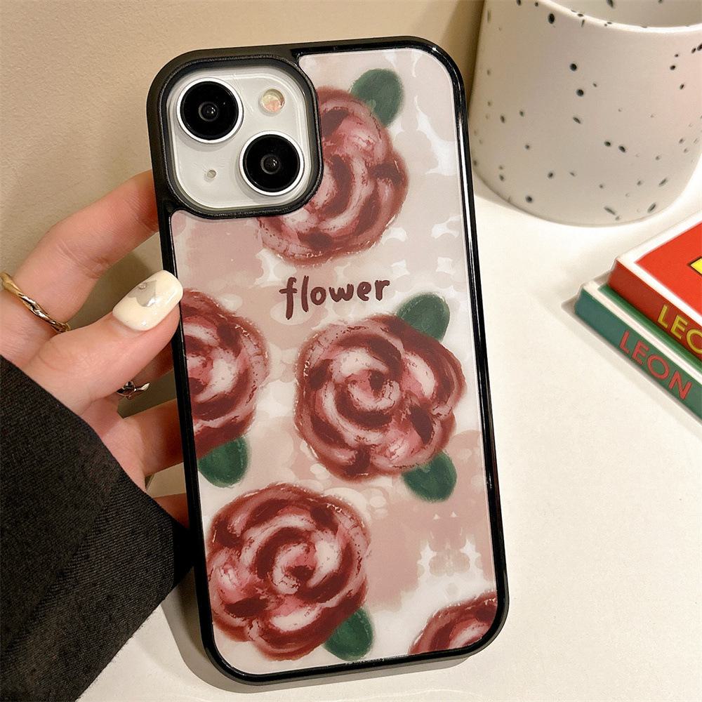

Чехол для iPhone 14 с красным цветком розы и магнитным креплением для Promax Female iPhone 16 Plus