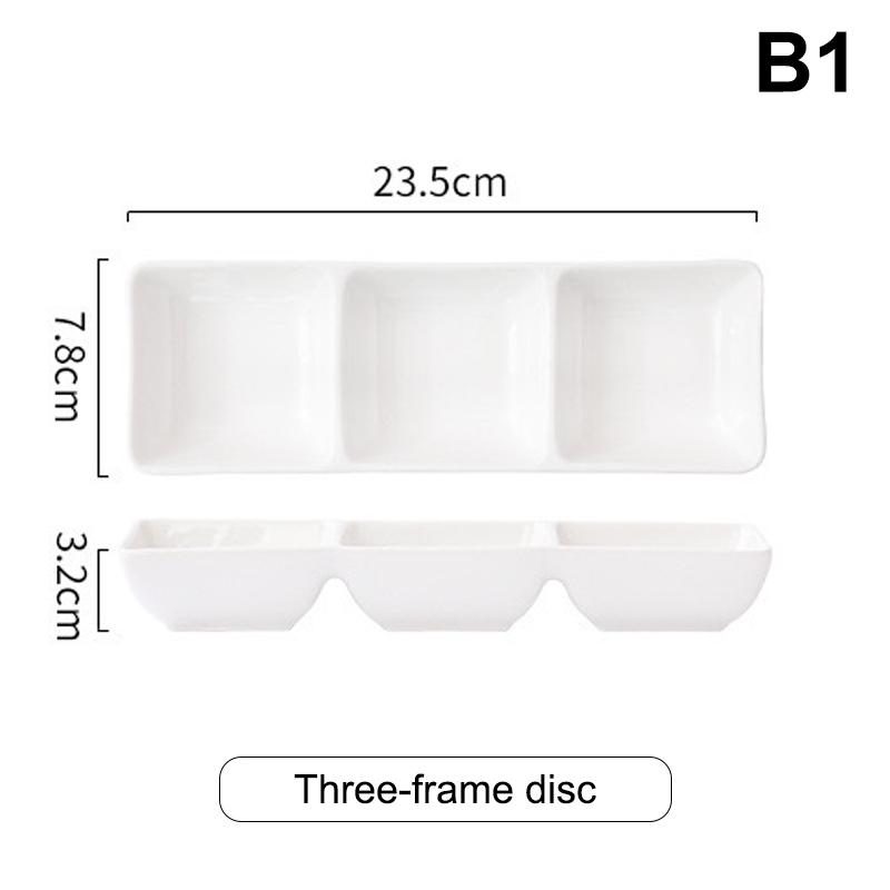 Creative Ceramic Soy Sauce Dish Spice Plate 2/3 Grids Dinner Plates Household Snack Plate Kitchen Accessories