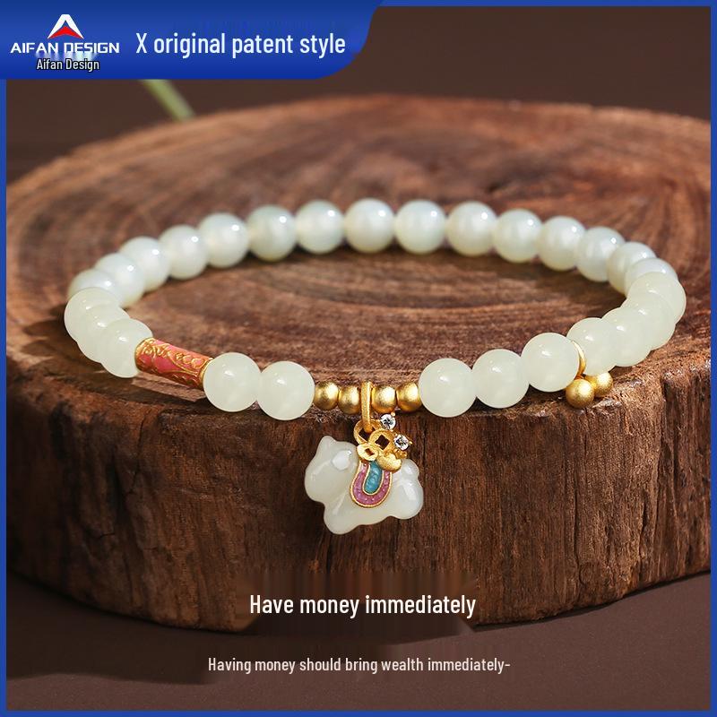 Hetian Jade Wealth Bracelet for Women - Dreamy S925 Silver & Jade New Year Horse Design