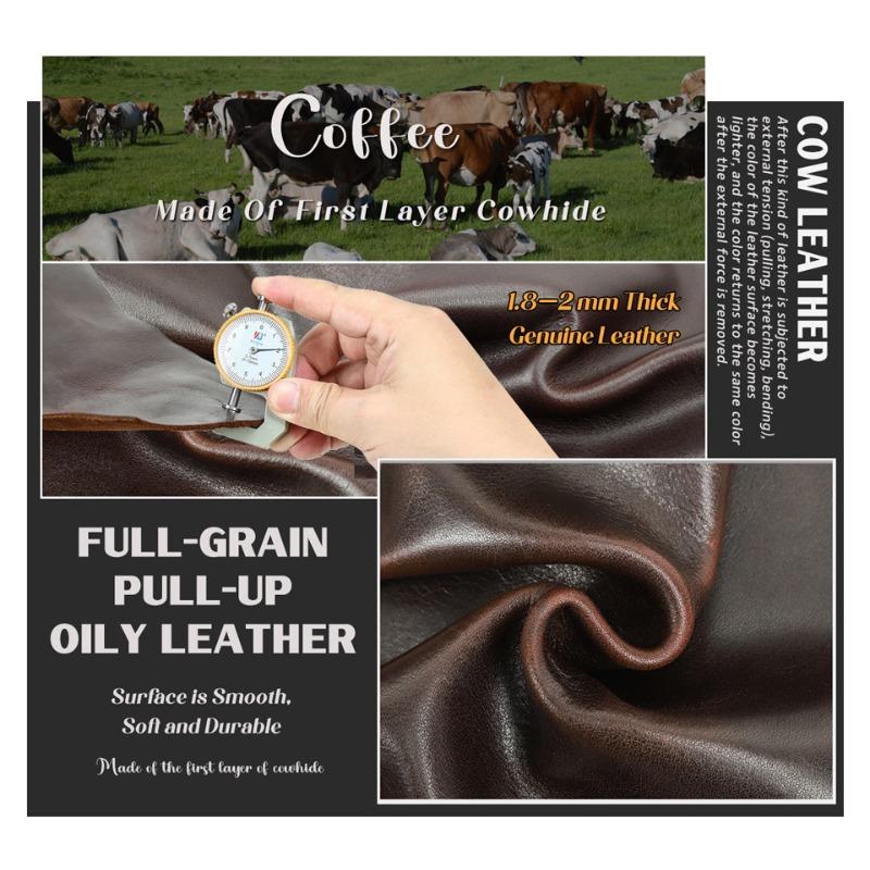 Men Full Grain Waxed Leather Briefcase Fits 14 Inch Laptop Business
