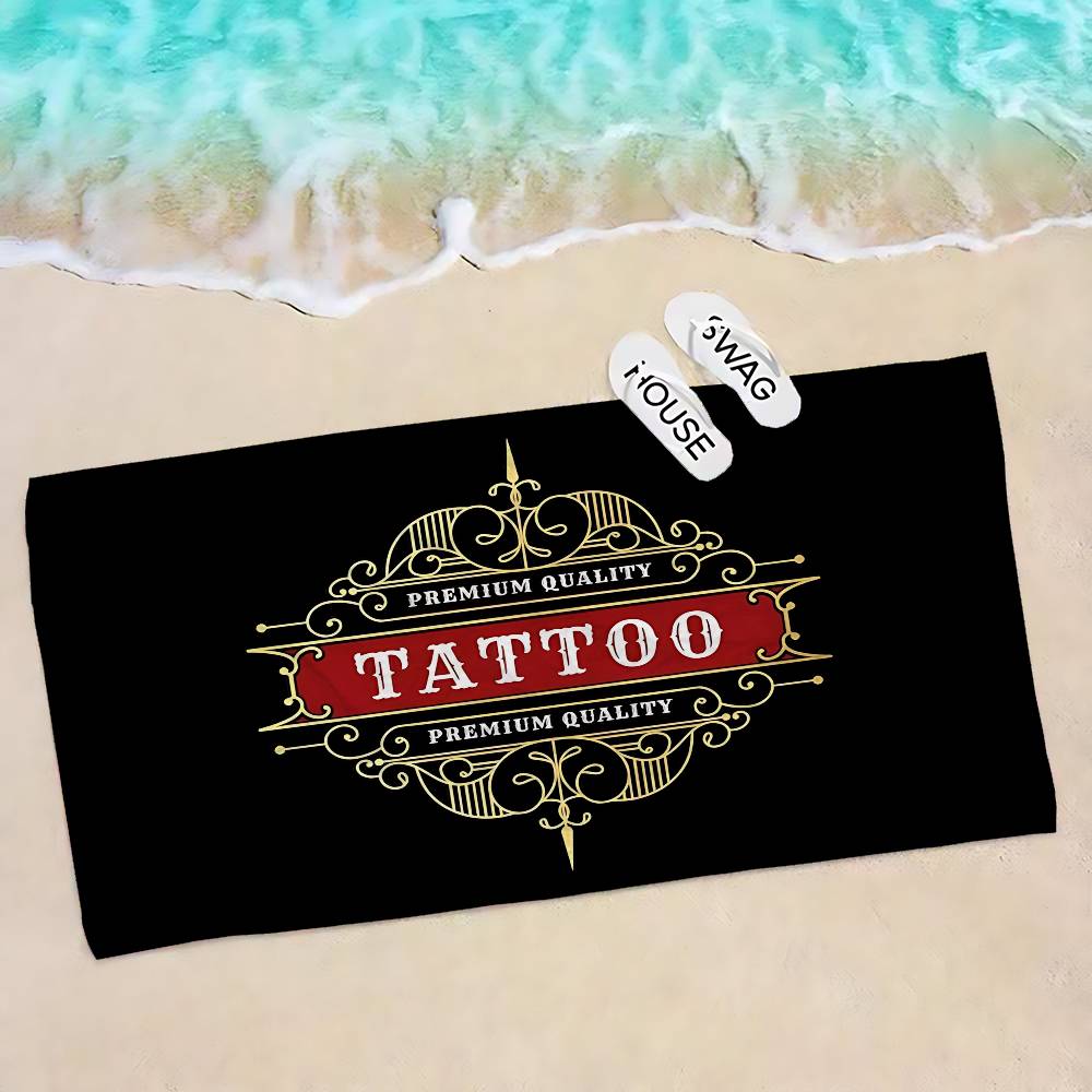T-Tattoo Shop Microfiber Blanket Quick Drying Beach Towels Oversized Printing Super Absorbent Pool Towel Blanket