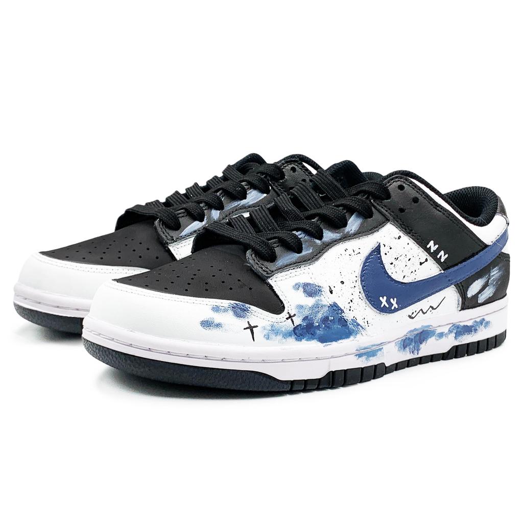 Nike Dunk Coverage Abrasion Resistant Breathable Low top Skateboard Shoes Unisex Blue Black HF5441-100(Team369-)