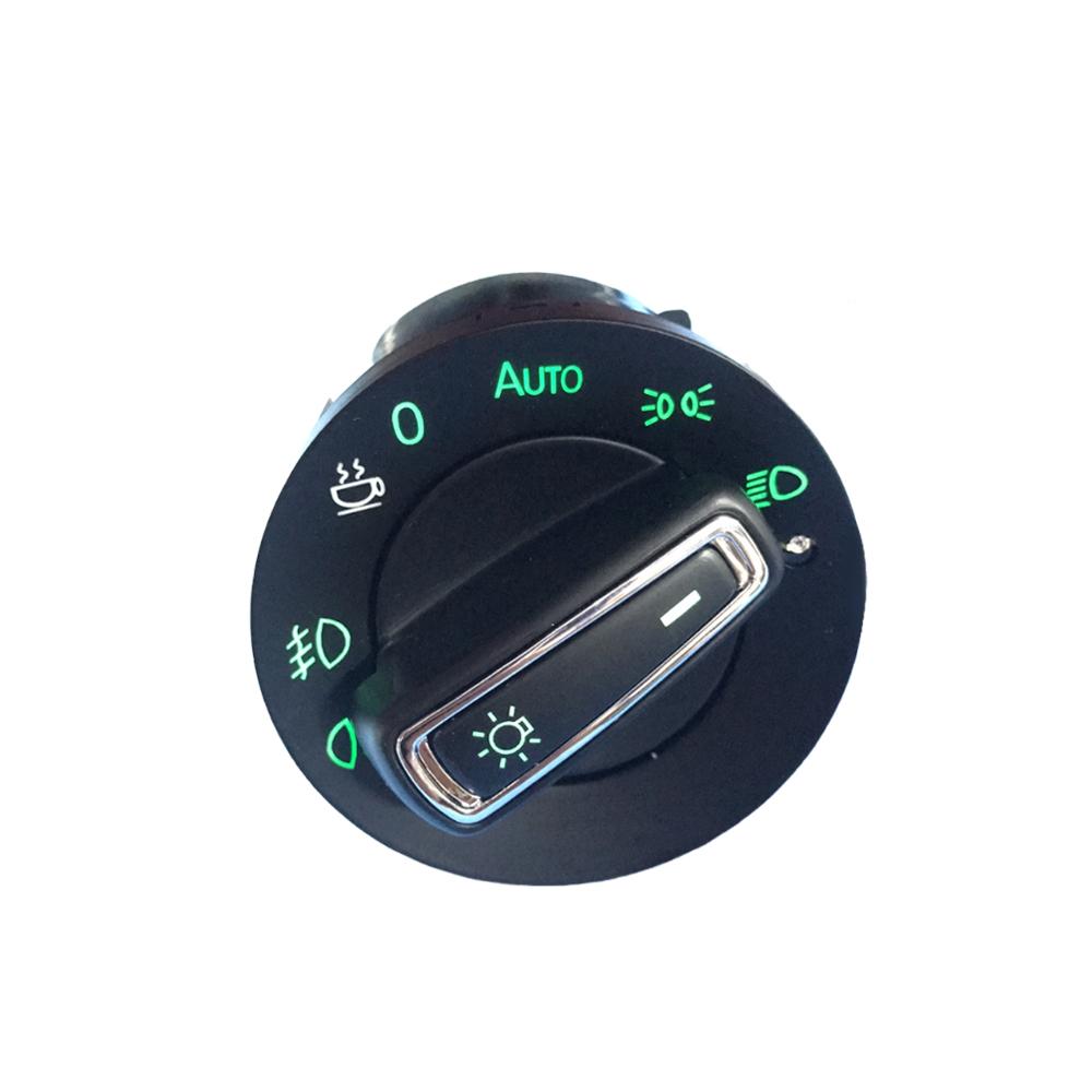 

Car Green backlight AUTO headlight button light beam control fog lamp knob switch module for Skoda Octavia mk2 2014 accessories for Octavia MK2
