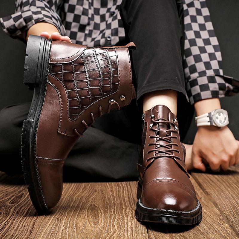 Men Boots Comfortable  Fashionable Leather Boots European Business Brand Chelsea Boots Outdoor Training Travel Boots Men 38-46